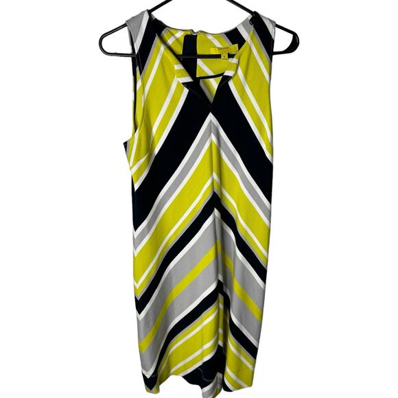 Banana Republic Milly Collection Sleeveless Chevron Stripe Dress Size 6 - Picture 3 of 13